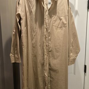 Ralph Lauren Women's Tan Button Down Shirt Dress